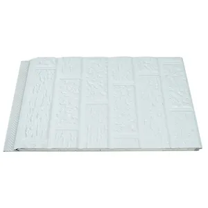 Paneles de relieve de 370mm, revestimiento de pared Exterior decorativo de Metal, con patrón de ladrillo de imitación, Pu