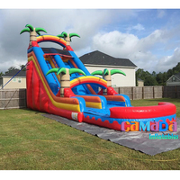 Glissière d'eau gonflable commerciale en PVC pour la maison ou l'école Maison de rebond amusante en plein air pour la fête des enfants Glissière de piscine d'usine bon marché