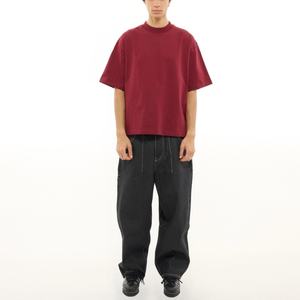 Camiseta Oversize Personalizada <span class=keywords><strong>de</strong></span> Algodón Jersey 100% Pesado 350gsm, Corte Boxy y Cropped, para Hombre, Talla S, con Pantalones Cortos - Product Image 4