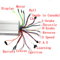 GREENTIME 15 Mosfet 48-84V 1500W 45Amax Dual Mode Sensor/Sensorless Brushless DC Motor Controller Electric Bike Driver