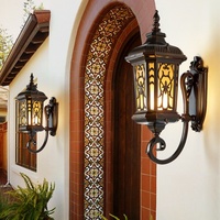 Lanterne murale de style européen, verre hexagonal, éclairage extérieur, aluminium, IP65, résistant aux intempéries, pour villa, jardin, patio, véranda, entrée de maison