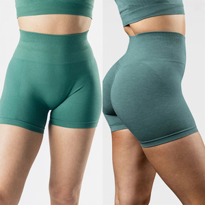 Shorts de gymnastique taille haute pour femmes été vêtements de yoga à séchage rapide pour Amazon Top Seller ensembles athlétiques avec motif solide de levage de la hanche - Product Image 2