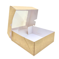 Personnalisation privée chine fabrication boîte d'emballage alimentaire kraft boîte de gâteau de cuisson transparente