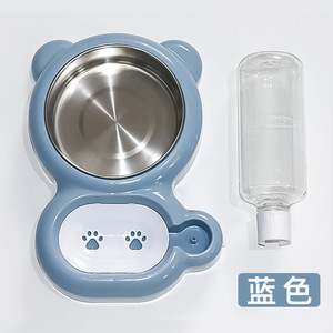 Bol d'eau automatique pour animaux de compagnie avec design anti-salissure, double gamelle en acier inoxydable pour chiens et chats, forme arrondie anti-renversement - Product Image 4