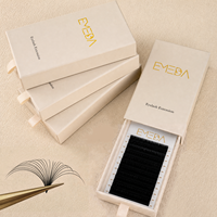 Extensions de cils individuels en velours noir mat EMEDA Mink, plateaux personnalisés en cachemire, fournitures pour extensions de cils, marque privée