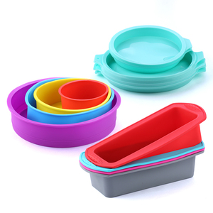 <b>Round</b> rectangular silicone cake molds, non-stick eco-friendly bread <b>trays</b>, used for tools and <b>baking</b> - Product Image 2