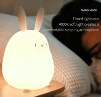 Lampu Tidur silikon, alat penerangan malam inovasi unik hadiah anak-anak kelinci Usb suasana kamar tidur 2025