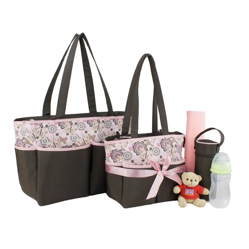 Colorland Fashion Mummy Baby Tote Travel Bag 5pcs Diaper Bag Set