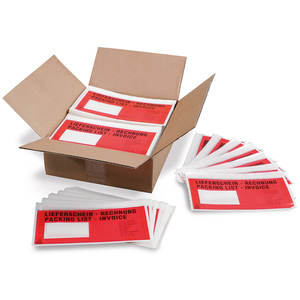 LxB 240x135mm Papel autoadhesivo 1000 piezas Bolsas de notas de entrega DIN Adhesivo de película de polietileno largo - Product Image 3