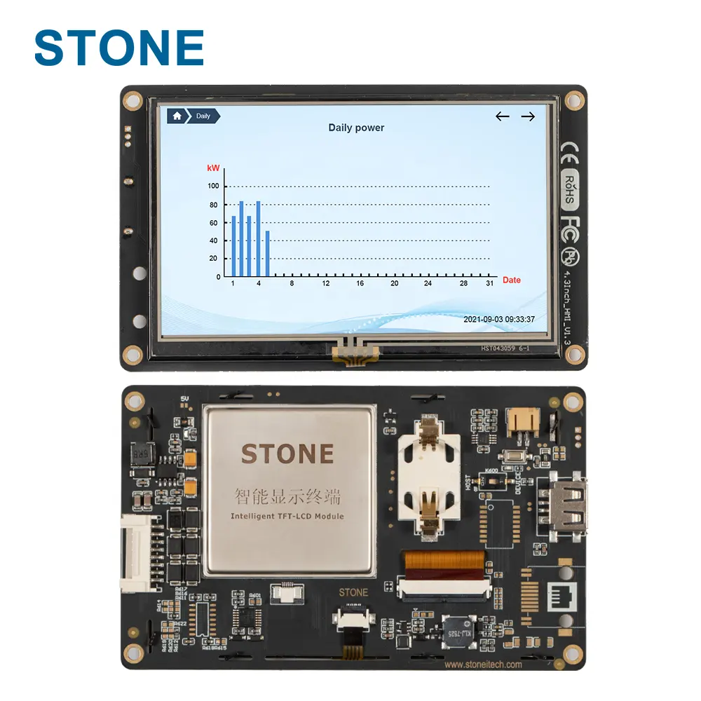 STONE 4,3-ZOLL-STWI043WT-01 TFT-LCD-Display-Modul Touchscreen mit Lünette