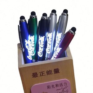 อุปกรณ์สำนักงาน เครื่องเขียน ปากกาสไตลัสแบบมีไฟ LED สั่งทำได้ พร้อมโลโก้ธุรกิจ สำหรับแจกเป็นของขวัญส่งเสริมการขาย - Product Image 2