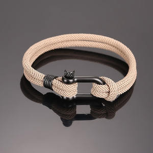 Bracciale da uomo BM3012 a doppio filo in corda nautica con chiusura a bullone in acciaio inossidabile, gioielli nautici, regalo per lui - Product Image 2