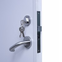 Porte coupe-feu industrielle en acier à battant unique, ignifugée, verrouillable, sécurisée, surface finie, à pousser-tirer, pour hôtels, écoles et bâtiments