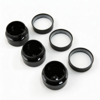 Pot en verre noir de 5 ml avec bouchon noir, vide, rechargeable, pour échantillons de maquillage, crème pour le visage, lotion, crème pour les yeux