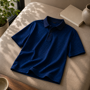 Polo de Golf Azul Premium Personalizado para Hombre, Microperforado, de Alto Rendimiento, Absorbente de Humedad, Marca Privada, Ropa Corporativa OEM - Product Image 1
