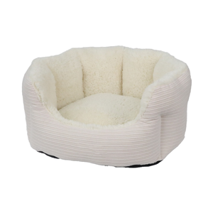 Cama de lujo para mascotas Cordoury de tartán, cama acogedora de felpa para perros, terciopelo Oxford, materiales de fibra de piel sintética de plástico, cartón elegante clásico moderno - Product Image 4