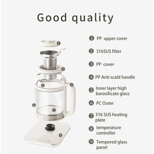 <span class=keywords><strong>Bouilloire</strong></span> électrique 1,6 L avec sonde de <span class=keywords><strong>température</strong></span> intégrée, contrôle précis, 800 W, ébullition rapide, arrêt automatique et protection contre l'ébullition à sec - Product Image 5