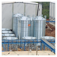 Precio de Fábrica SRON SILO Silo de Acero Galvanizado para Granos / Tanque de Almacenamiento de Alimentos con Capacidad de 50 Toneladas a 15000 Toneladas para Monitoreo PLC 25-40