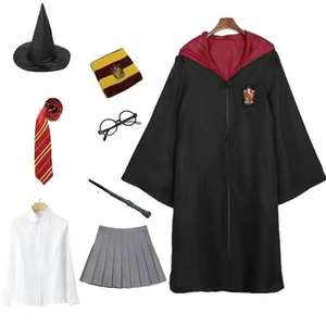 ハロウィーンコスプレ衣装魔女コスプレ衣装コスプレ衣装ローブマントウィザードローブクロークネクタイ付き - Product Image 2