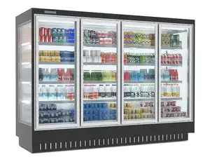 Supermarket fruit display chiller with air curtain single sided open chiller multideck display fridge