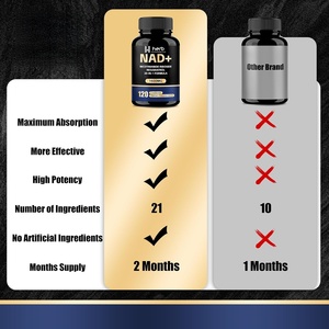 Capsules NAD+ à étiquette privée OEM, complément anti-âge, stimule l'énergie et la santé cellulaire, capsules NAD+ en gomme - Product Image 3
