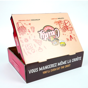 Venta al por mayor de cartón corrugado negro Piza <span class=keywords><strong>Pissa</strong></span> para llevar, caja contenedora de entrega, cajas de embalaje para pizza con logotipo - Product Image 1