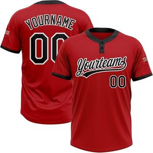 Op maat gemaakt honkbalshirt, softbalshirt, bedrukt, gepersonaliseerd met uw naam en nummer, jersey met twee knopen voor heren/dames/jeugd - Product Image 4