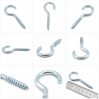Crochet en S en acier au carbone zingué avec œillet à vis pour suspension sur bois et installation au plafond