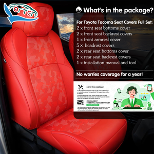 Fundas de Asiento TRD Pro Camo, Fundas de Asiento Personalizadas de Cuero PU de Lujo para Toyota Tacoma 2025, Fundas de Asiento para Camioneta de Doble Cabina - Product Image 4