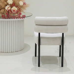 FUMAI FURNITURE Modern White Fabric Hotel <b>Chair</b> With Tapered Legs And Solid <b>Back</b> For Indoor Use - Product Image 2