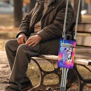 Échantillon gratuit : Sac de transport réglable pour béquilles et cannes de marche en aluminium pour personnes âgées, avec patins de remplacement pour pieds de béquilles - Product Image 4