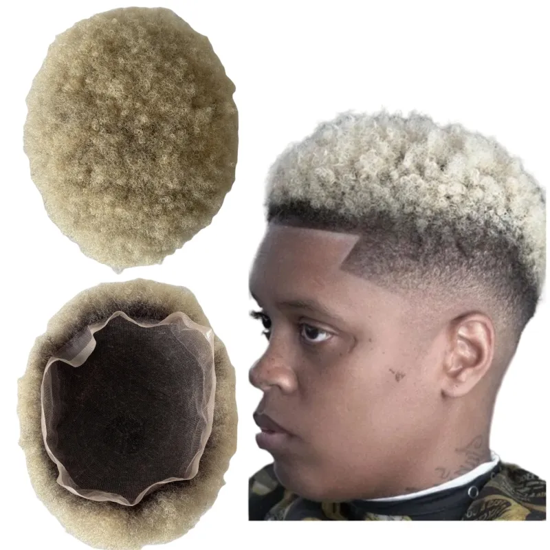 4mm gốc afro toupee 8x10 đầy đủ ren đơn vị cho người đàn ông da đen Miến Điện Trinh Nữ tóc con người thay thế hai giai điệu Ombre màu t1b/613