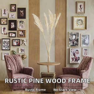 Marco de Fotos Rústico de Madera Marrón Rectangular para Montar en la Pared, Hecho a Mano, Decorativo - Product Image 2
