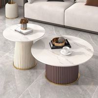 Ensemble de petite table basse ronde de Style nordique lumière luxe moderne créatif à la mode pour petits appartements en pierre