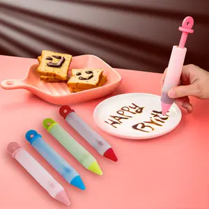 Gâteau Passepoil Cookie Squeeze Seringue Buse Crémeux Chocolat Peinture Stylo Alimentaire Desserts Cupcake Décoration DIY Outils De Cuisson