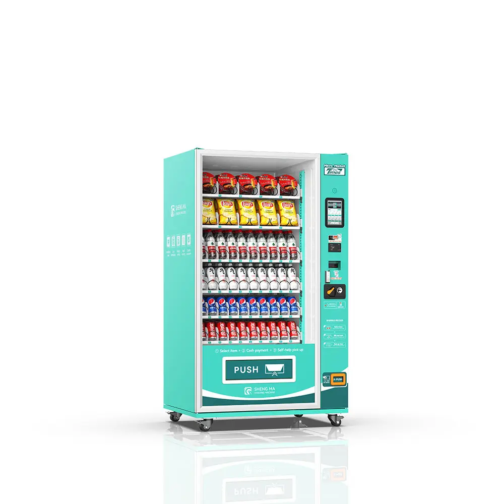 Nhà máy cung cấp tự dịch vụ kết hợp sản phẩm bán hàng tự động kiosk máy nhỏ Snack công nghệ cao Máy bán hàng tự động để bán