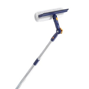 Lave-vitres télescopique pliable en aluminium bleu pour le nettoyage des fenêtres extérieures en hauteur - Product Image 1