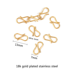 ตะขอสแตนเลส18K PVD Gold S ตะขอเกี่ยวสำหรับสร้อยข้อมือสร้อยคอทำเครื่องประดับ DIY - Product Image 2