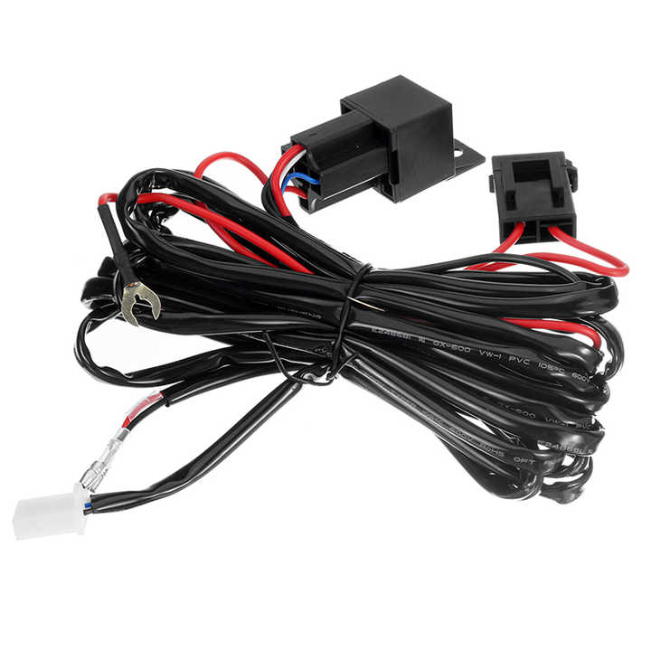 LED Light Bar Wiring Harness Kit 12V With Fuse, Relay & Waterproof Switch – 2 Lead, 180W