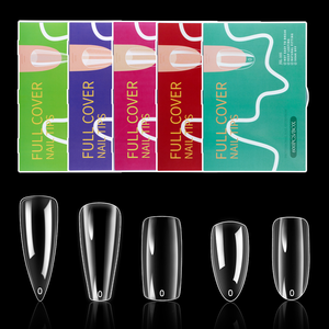 Puntas de Uñas de Alta Calidad, 600 Piezas, Cobertura Total sin Rastro, 12 Tamaños, Transparentes, Cortas, Tipo Ataúd, Uñas Postizas a Presión - Product Image 1