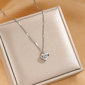 Collana da Donna a <span class=keywords><strong>Cuore</strong></span> in <span class=keywords><strong>Acciaio</strong></span> Inossidabile Placcato Oro, Inossidabile, con Ciondolo a <span class=keywords><strong>Cuore</strong></span>, Gioielli di Tendenza 2026 - Product Image 6