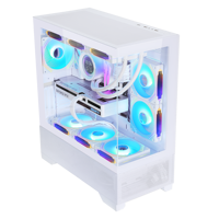 SAMA 4308 temperli cam + Mesh Panel orta kule ATX PC durumda RGB hayranları ile oyun bilgisayarı vaka ve kule için