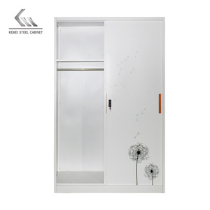 2 Door <strong>Double</strong> Large Storage <strong>Wardrobes</strong> Bedroom Furniture <strong>White</strong> Modern Designs Metal Closet Storage <strong>Wardrobe</strong> - Product Image 4