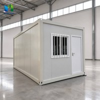 Maison conteneur détachable de 20 pieds pour bureau, panneaux sandwich, design chinois, anti-corrosion, étanche, idéale pour salle de sport et salle de bain