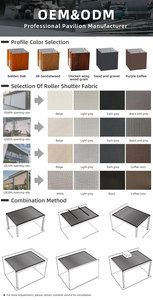Pergola en aluminium pour usage côtier avec structure résistante aux projections de sel, accessoire de <span class=keywords><strong>pied</strong></span> anti-rouille pour villas de plage, gazebo à lames orientables en aluminium - Product Image 5