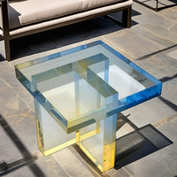 Table d'appoint moderne en acrylique dégradé pour salon Mobilier de café contemporain pour la maison Hôtel