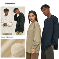 Sweat-shirt surdimensionné à col ras du cou personnalisé 100 coton à épaules tombantes sweats à capuche pour hommes de luxe