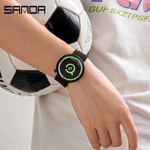 Sanda P1109 2022 Thanh Niên Thể Thao Đồng Hồ Thời Trang Thạch Anh Đồng Hồ Silicone Dây Đeo Thiết Kế Đơn Giản Thạch Anh <span class=keywords><strong>30</strong></span> Không Thấm Nước Đồng Hồ Đeo Tay Sinh Viên - Product Image 2