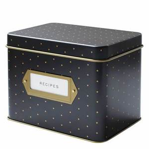 Custom Print <strong>Recipe</strong> Tin <strong>Box</strong> with Card Holder and with Lid 161x112x121mm - Product Image 3