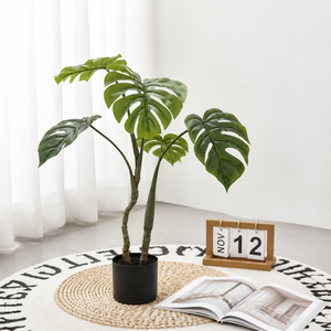 Pianta Artificiale Grande in Stile Nordico, Foglie di Monstera Bioniche in Plastica, Albero in Vaso per Decorazione Soggiorno - Product Image 1